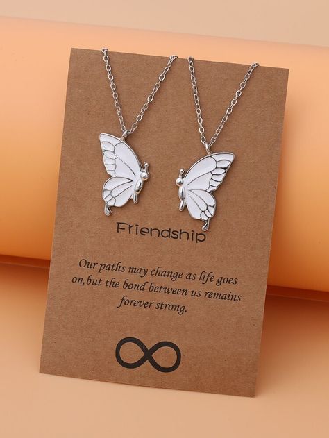 Regalos Ideas, Bff Jewelry, Forever Quotes, Friendship Jewelry, Friends Forever Quotes, Friendship Necklaces, Butterfly Pendant Necklace, Matching Jewelry, Classy Jewelry