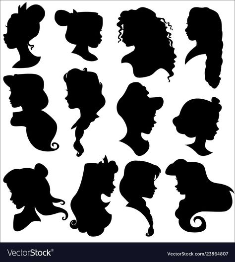 Disney Princess Decal, Disney Princess Head Silhouette, Princess Silhouette Art, Disney Princess Silhouette Printables, Disney Princess Outline Silhouettes, Princess Svg Free Disney Silhouettes, Disney Princess Silhouette Svg, Disney Princess Diy Crafts, Printable Silhouettes Free