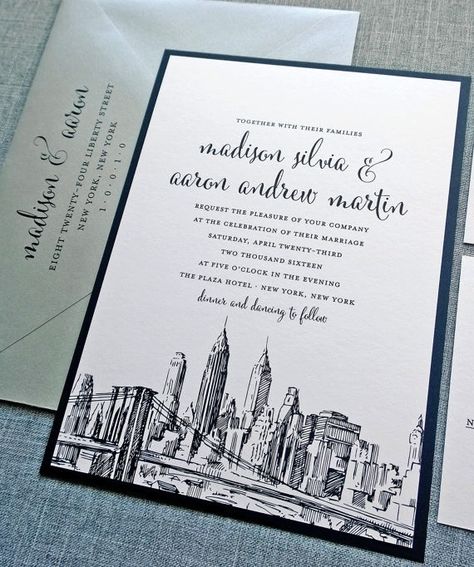 Wedding Invitation Sample, Skyline Wedding, Yacht Wedding, Madison Wedding, Wedding Crashers, Wedding Invitation Samples, Themed Wedding Invitations, Beautiful Wedding Invitations, Invitation Inspiration