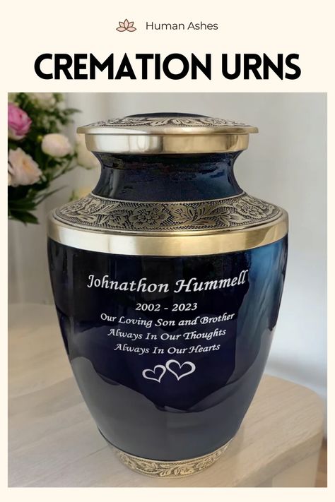 Personalized Cremation Urns for Human Ashes - Grecian Classic Black Display Showcase, Human Ashes, Cremation Urns, Classic Black, Ash, Human