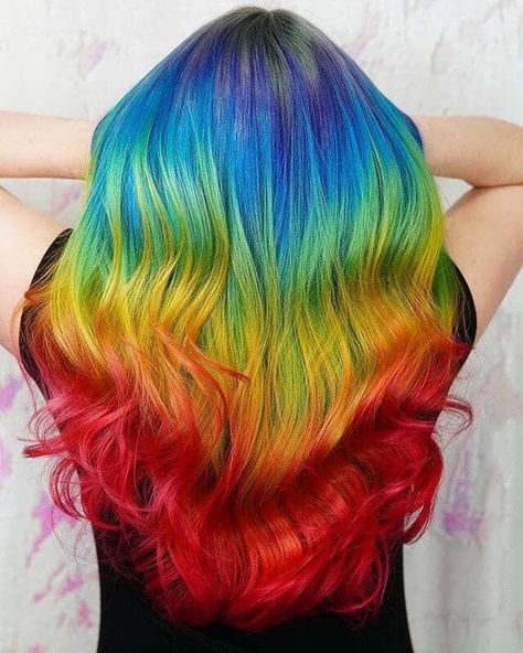 Hair Dye Videos, Hair Rainbow, About Rainbow, Dyed Hair Pastel, Rainbow Hair Color, Multi Colored Hair, Hair Color Crazy, Bright Hair Colors, Colored Hair