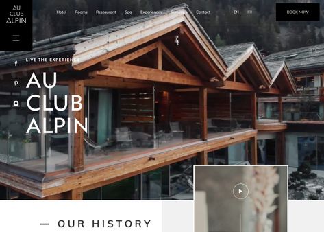 Luxury Boutique Hotel - Au Club Alpin - Mountains - Switzerland - Designed & Developed by EWM SA - A Geneva & International web & development agency.... Boutique Hotel Website Design, Hotel Website Design, Ski Hotel, Mountain Hotel, Web Development Agency, Hotel Website, Luxury Boutique Hotel, Spa Experience, Website Design Inspiration