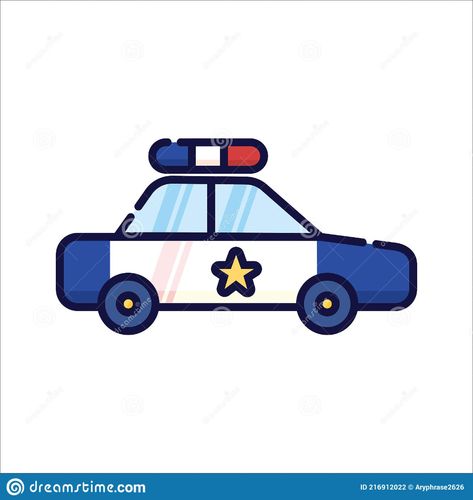 Illustration Of The Police Car Stock Vector - Illustration of road, symbol: 216912022 Police Car Drawing Easy, Police Car Illustration, Police Car Drawing, Police Car Cartoon, Road Symbol, Puppy Drawing Easy, Kids Police Car, Push Pin Art, Draw Santa