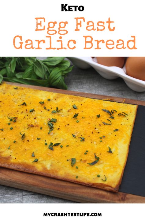 Fast Garlic Bread, Eggfast Recipes, Fast Bread, Egg Fast Diet, Keto Egg Fast, Egg Fast, Garlic Bread Recipe, Eating Eggs, Egg Diet