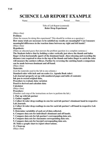 Middle School Science Lab, Report Writing Template, Report Format, Lab Report Template, Birth Certificate Template, Biology Labs, Lab Report, Scientific Experiment, Chemistry Labs