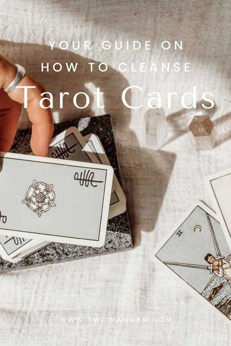 Two Wander - How To Cleanse Tarot Cards - It's super important when working with any divination method to keep your tools energetically clean! Here are 9 simple ways for how to cleanse your Tarot cards #tarot #tarotcards #tarotcleanse How To Clean Tarot Cards, How To Cleanse Tarot Cards, Tarot Card Cleansing, Cleanse Tarot Cards, Energetic Cleansing, Sage Spray, Cleansing Rituals, Divination Methods, Intuitive Tarot