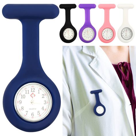 Multi Colors Lapel Watches with Second Hand Nurse Watch Clip On Nursing Fob  | eBay Nurse Fob Watch, Doctor Friends, Hospital Workers, Nurse Watch, Round Watch, Fob Watch, Watch Dial, Rubber Watches, Clinical Trials