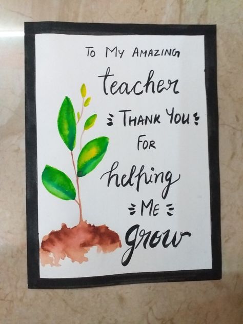 Respect and thank your teacher for their hard work done on you ❤❤ Letter For Teachers Day Design, Drawing For Teachers Day Card, Diy Thank You Cards For Teachers, Teachers Day Painting, Diy Educational Toys For Toddlers, Teachers Day Cards, Handmade Teachers Day Cards, Teachers Day Drawing, Greeting Cards For Teachers