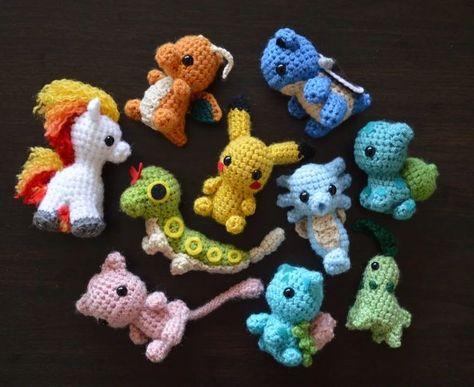 Best Free Crochet Patterns, Crochet Nerd, Pokemon Crochet, Pokemon Crochet Pattern, Crochet Pokemon, Pokemon Pattern, Pola Amigurumi, Crochet Design Pattern, Fun Crochet Projects