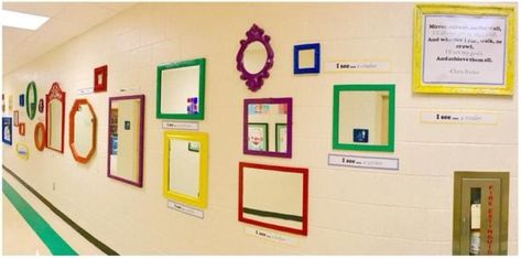 25 Wonderful Ways To Make School Hallways Positive and Inspiring School Hallway Decorations, Words To Spell, School Hallway, Building Classroom Community, Hallway Displays, School Improvement, School Hallways, Classroom Makeover, Interactive Walls