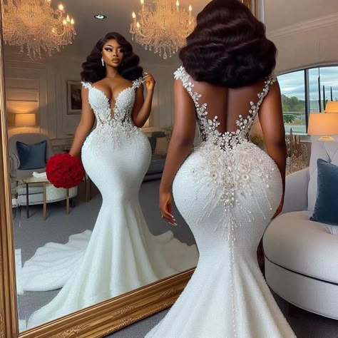 Nanice Weddings | Wedding dresses in Accra | Swipe and comment 😍🥰 . . 😍WHAT WE DO AT NANICE WEDDINGS? 😍WE DESIGN AND MAKE DRESSES FOR ALL EVENTS 😍CUSTOM TAILORED TO FIT YOUR SIZE AND … | Instagram Female Elegance, Long White Wedding Dress, Make Dresses, Wedding Dress Sewing Patterns, Extravagant Wedding Dresses, Glam Wedding Dress, Extravagant Wedding, Classy Wedding Dress, Stylish Wedding Dresses