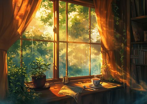 Golden Morning Light 🌅☕✨ Morning sunlight streams through the window, warming the room. . . . . . . . #AnimeArt #MorningLight #CozyCorners #PeacefulMoments #KyotoAnimation #ai #midjourney #aicommunity #aiartworks #trending #trendingnow #illustration #cozy #cozyvibes #nature #cozydecor #conceptartist #stressrelief #stressfree #storytelling #stablediffusion #midjourneygallery #artoftheday #lofi #conceptart #studioghibli #animelover #studioghibli #loneliness Cozy Background Wallpapers, Picture For Widgetsmith, Cosy Ipad Wallpaper, Ipad Cozy Wallpaper, Lofi Aesthetic Wallpaper Computer, Cozy Lofi Aesthetic, Ipad Wallpaper Fall Horizontal, Magical Reference, Lofi Scenery