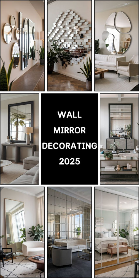 Transform your space with wall mirror decorating 2025, featuring stylish ideas for living room and bedroom decor. From large, round, and full designs to elegant gold, black, and metal finishes, there’s a perfect mirror for any aesthetic. Living room apartments can shine with a rectangle, circle, or hexagon mirror, while a long oval design enhances any sofa or tv setup. Mirror Decorating Ideas, Mirror Upgrade, Tv Setup, Hexagon Mirror, Mirror Closet Doors, Black Mirror Frame, Gold Framed Mirror, Chic Mirror, Diy Gold