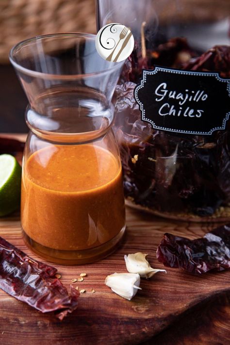 This Guajillo Chile Lime Vinaigrette is tangy, sweet and slightly spicy. I created it as a special healthy vinaigrette to go with my Avocado Chile Lime Bowl. It’s great on grilled vegetables and also perfect as a meat marinade. This vinaigrette recipe is healthier than other vinaigrettes as it uses less sugar and less oil. Chili Crisp Vinaigrette, Chili Lime Salad Dressing, Jalapeno Lime Vinaigrette, Chili's Citrus Balsamic Vinaigrette, Chili Lime Vinaigrette Recipe Mcalister’s, Basil Vinaigrette Dressing, Healthy Vinaigrette, Chili Lime Vinaigrette, Basil Vinaigrette