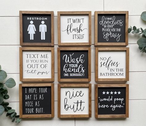 Bathroom Sign / Bathroom Wall Decor / Funny Bathroom / Would - Etsy Framed Signs, Guest Bathroom Decor, Shop Bathroom, Funny Decor, Funny Bathroom Signs, Bathroom Sign, Boys Bathroom, Funny Bathroom, Bathroom Humor