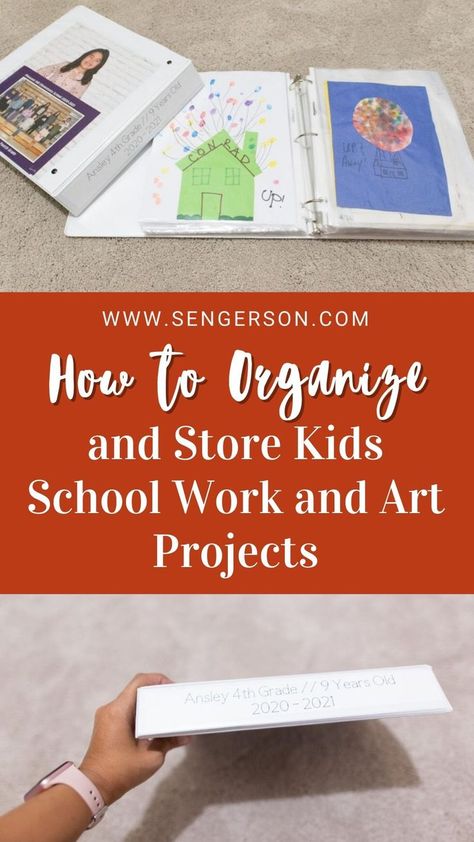 Say goodbye to cluttered desks and overflowing drawers with these simple solutions for organizing and storing your kids' school work and art! From file folders to picture frames, find the perfect storage solution for your family. #organization #kidsart #schoolwork Storing Kids Artwork, Organizing Kids Artwork, Kids Art Storage, School Work Organization, Kids School Papers, Work Folders, Family Organization, Displaying Kids Artwork, Kids Awards