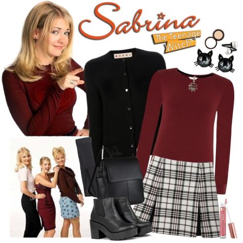 Sabrina The Teenage Witch Sabrina The Teenage Witch Halloween Costume, Sabrina Teenage Witch Costume, Sabrina The Witch Outfits, 90s Dress Up Costumes, Sabrina The Teenage Witch Costume, Sabrina The Teenage Witch Outfits 90s, Sabrina The Teenage Witch Aesthetic 90s, Sabrina The Teenage Witch Fashion, Teenage Witch Outfits