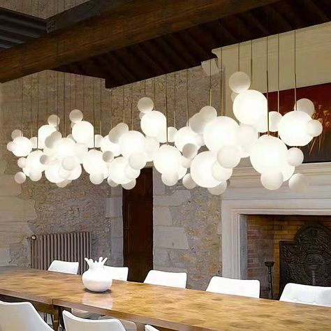 Glass Bubble Chandelier, Frosted Glass Design, Modern Art Styles, Organic Structure, Bubble Chandelier, Glass Bubble, Bubble Lights, Luxury Chandelier, Large Chandeliers