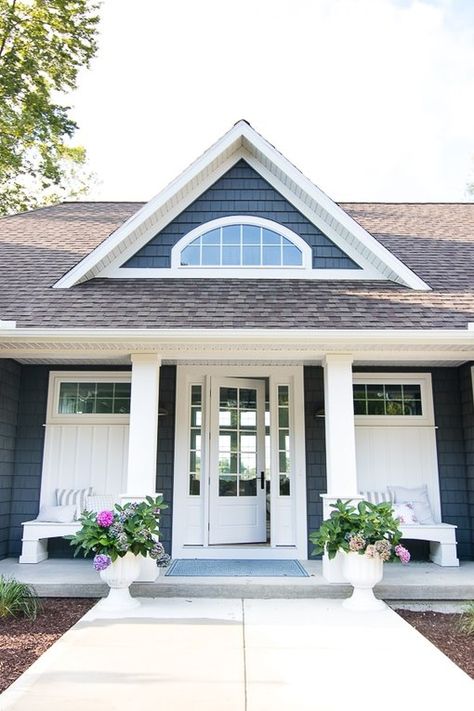 Farmhouse Exterior Colors: Ideas and Inspiration | Hunker Lake House Exterior, Farmhouse Exterior Colors, Lilypad Cottage, Cottage House Exterior, Lake Houses Exterior, Gray House, Craftsman Exterior, Beautiful Cabins, Casas Coloniales