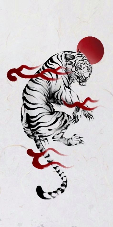 Japanese White Tiger Tattoo, Japanese Tattoos Tiger, Tiger Japanese Tattoo, Japanese Tiger Tattoo, Big Cat Tattoo, Sak Yant Tattoo, Tiger Tattoo Design, Black Girls With Tattoos, Flash Tattoo Designs