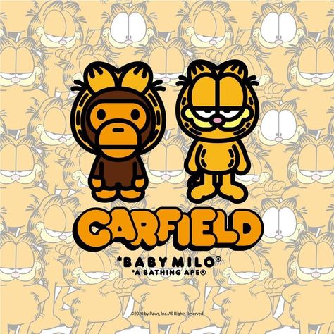 A BATHING APE® OFFICIAL on Instagram: “The world’s most popular cat, Garfield, and BAPE®️ come together for the first time. Garfield made his debut in a daily newspaper comic…” Bape Art, 8k Ultra Hd, Baby Milo, Retro Wallpaper Iphone, Iphone Wallpaper Pattern, Daily Newspaper, Canvas Painting Designs, Bathing Ape, Retro Wallpaper