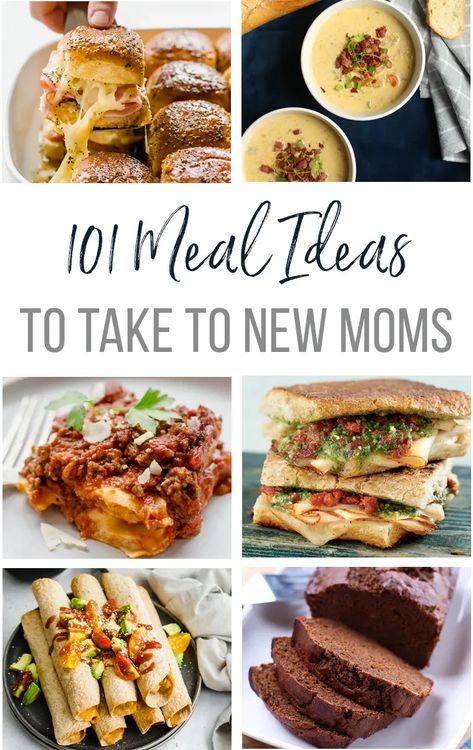 Looking for meal ideas for new moms? We’ve created the ultimate list of meal ideas for new parents! You�’ll want to bookmark this one, friends!  Help new parents by bringing them a meal! Lots of freezer meal ideas included as well! New Parent Freezer Meals, Casserole For New Parents, Meals To Make For New Parents, New Mom Food Gift Meal Ideas, Meals For Moms With New Babies, Meal Prep For New Parents, Make Ahead Meals For New Parents, Dinner For New Parents, New Mom Meals To Bring