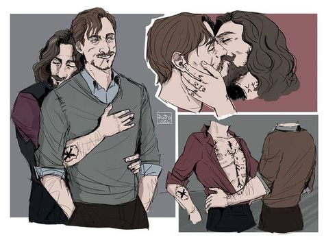 Wolfstar Fanart, Sirius X, Citate Harry Potter, Marauders Wolfstar, Wolf Star, Marauders Fanart, Remus And Sirius, Hp Fanart, Gay Harry Potter