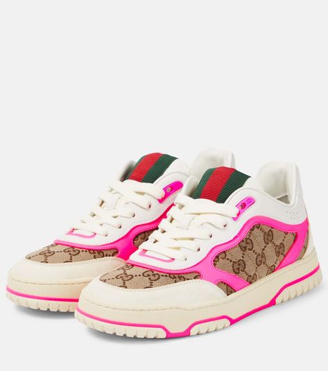 Gucci Re-Web leather sneakers in white - Gucci | Mytheresa Gucci Sneakers Women, Sneakers Gucci, Spring Sunglasses, Minimal Shoes, Bridal Bag, Gucci Sneakers, Luxury Crossbody, Sneakers Women, Latest Sneakers