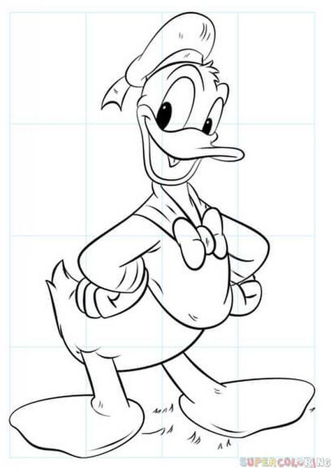 How To Draw Donald Duck 1 Figma Logo, Donald Duck Drawing, Drawing Butterfly, Disney Character Drawings, Easy Disney Drawings, Duck Drawing, Cartoon Drawings Disney, Draw Easy, Dog Coloring Page