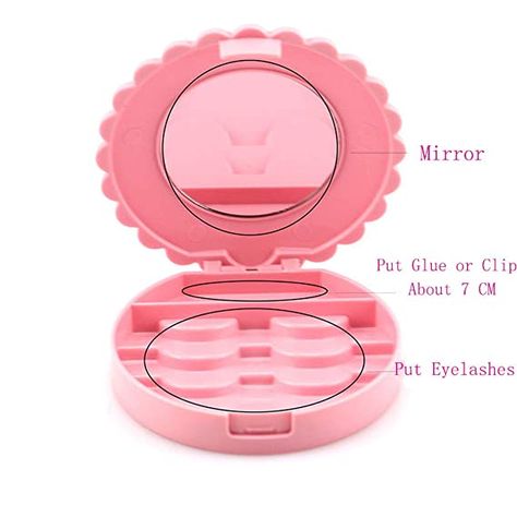 Amazon.com : YiQiYi Cosmetic Case with Mirror Eyelash Case Makeup Storage Box Travel Cosmetic Bag Pink Place Eyelashes : Beauty Pink Eyelashes, Makeup Storage Box, Eyelash Case, Strip Eyelashes, Bead Storage, Cosmetic Mirror, Makeup Box, Plastic Box Storage, Makeup Eyelashes