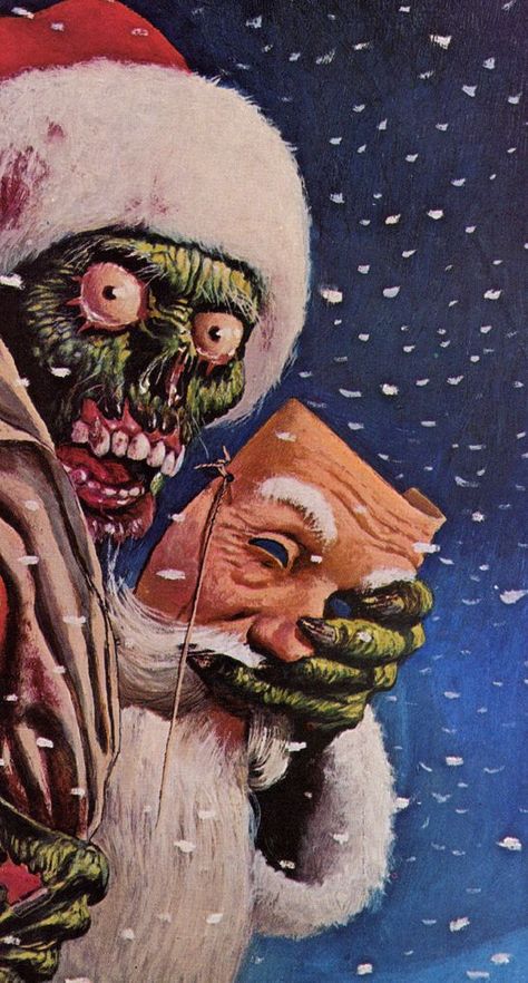 Creepy Santa... Horror Christmas, Scary Christmas, Spooky Christmas, Christmas Horror, Classy Art, Horror Vintage, Creepy Christmas, Dark Christmas, Holiday Theme