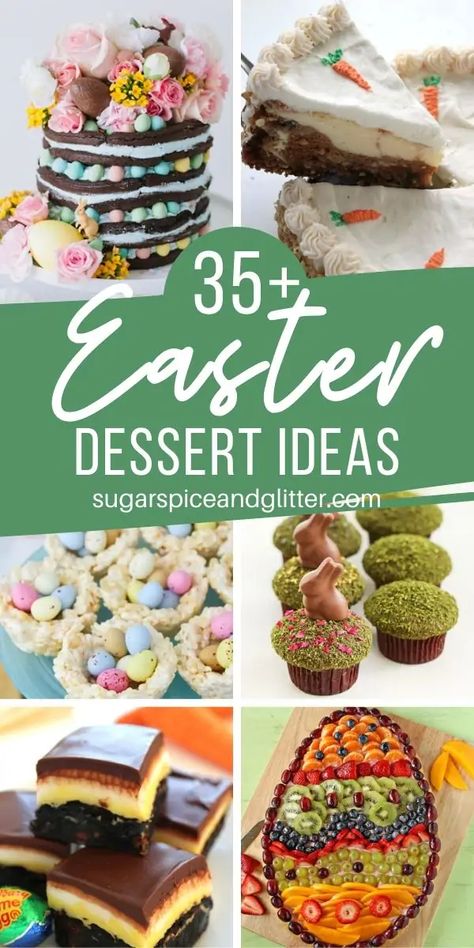 So many wonderful Easter Dessert ideas - from easy, no-bake Easter desserts to elegant, show-stopping cakes, and everything in between. Easy Easter Dessert Recipes, Easter Foods, Easter Things, Recipes Easter, Easy Easter Treats, Dessert Halloween, Easy Easter Desserts, Easter Dishes, Easter Snacks