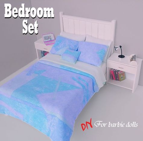 Barbie Bed Diy, Barbie Doll Bedroom, Barbie Bed, Doll Furniture Tutorial, Snow Ideas, Barbie Furniture Tutorial, Doll Bedroom, Baby Doll Furniture, Barbie Bedroom