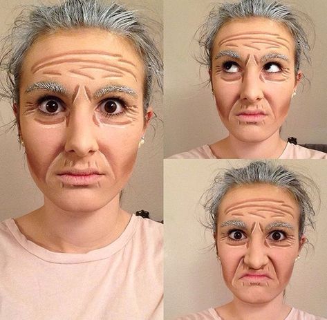 Proscenium stage old age makeup                                                                                                                                                                                 More                                                                                                                                                                                 More Old Man Costume For Women, Stage Makeup Men, Grandma Costume Makeup, Old Women Costume, Old Person Costume Makeup, Grandma Makeup Costume, Aging Stage Makeup, Grandma Costume For Women, Old Face Makeup