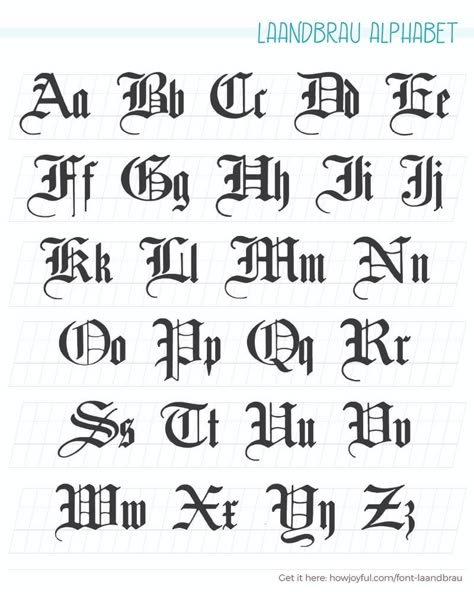 Check out this post with a free worksheet of 30 different calligraphy and lettering alphabets for you to develop your own style #calligraphy #lettering #calligraphybeginners Tattoo Font Styles, Old English Alphabet, Alfabet Font, Tattoo Fonts Alphabet, Calligraphy Fonts Alphabet, Tattoo Fonts Cursive, Lettering Styles Alphabet, Design Alphabet, Lettering Guide