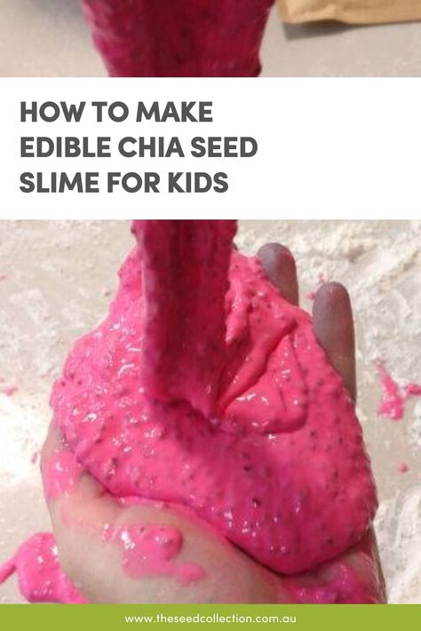 homemade chia seed slime Chia Slime, Chia Seed Slime, Seed Activities For Kids, Flour Slime, Cornstarch Slime, Chai Seed, Slime For Kids, Basil Seeds, Homemade Slime