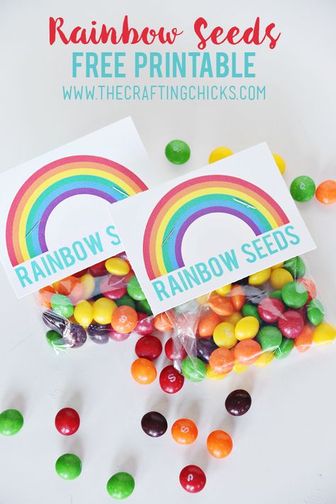 Rainbow Seeds Free Printable - Such a fun activity for St. Patrick's Day! Rainbow Seeds Free Printable, Rainbow Treats, Rainbow Unicorn Party, Trolls Birthday Party, 6 Birthday, Rainbow Parties, Rainbow Unicorn Birthday, Troll Party, Pony Birthday