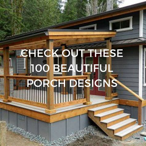 Manufactured Home Remodel Porch, Manufactured Home Porch Ideas Exterior, Doublewide Mobile Home Renovations Porch, Mobile Home Porch Remodel, Covered Back Deck Ideas Mobile Home, Building Small Front Porch, Mobile Home Front Deck Ideas, Modular Home Front Porch Addition, Back Decks For Mobile Homes