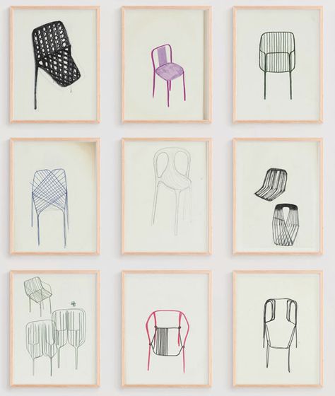 Bouroullec Brothers, Chair Drawing, Vitra Design Museum, Vitra Design, Erwan Bouroullec, Exhibition Display, Art Chair, 수채화 그림, Diy Chair