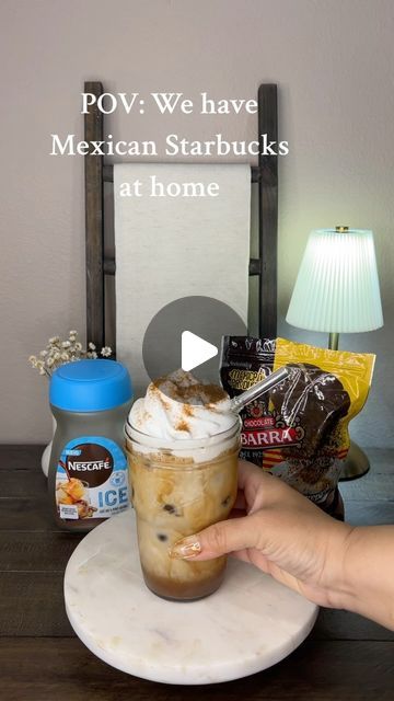 Denisse’s Cafécito Bar on Instagram: "POV: We have Mexican Starbucks at home😋   Chocolate Ibarra and Cafécito are an amazing combo!  AKA: Mexican Mocha🤎  Enjoy Amigas🫶🏼  ℳℯ𝓍𝒾𝒸𝒶𝓃 ℳℴ𝒸𝒽𝒶  What I used…  •2 teaspoons of Chocolate Ibarra powder @chocolateibarramx @chocolate__ibarra @chocolateibarrausa @chocolateibarra  •2 teaspoons of Nescafe ice @nescafe @nescafelatino @nescafemex  •Ice 🧊  •Chobani oatmilk @chobani  •Homemade whipped cream  •Cinnamon powder  Follow for more @ds_cafecito_bar   ❥𝑬𝒏𝒋𝒐𝒚❥  𝑆𝑖𝑚𝑝𝑙𝑒，𝑦𝑒𝑡 𝐷𝑒𝑙𝑖𝑐𝑖𝑜𝑢𝑠  #instadaily #instagood #instacoffee #instacoffeelovers #cafebustelo #cafecito #coffee #coffeeholic #coffeelover #homebarista  #asmr #fyp #fypシ #fypage #monin #chobani #nespresso #coffeevibes #cafecitogirl #yum #delicious #coldbrew #latina Nescafe Iced Coffee Recipe, Chocolate Iced Coffee Recipe, Starbucks At Home, Mexican Mocha, Cafe Bustelo, Mexican Coffee, Mexican Chocolate, Mexican Hot Chocolate, Coffee Drink Recipes