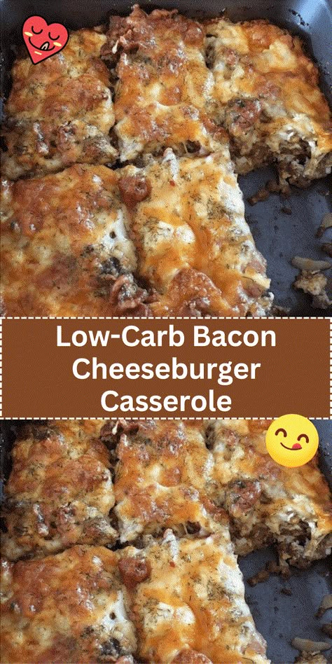 Low-Carb Bacon Cheeseburger Casserole Low Carb Bacon Cheeseburger Casserole, Classic Cheeseburger, Bacon Cheeseburger Casserole, Breakfast Low Carb, Cheeseburger Casserole, Low Carb Casseroles, Beef Casserole Recipes, Bacon Cheeseburger, Bariatric Recipes