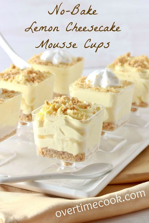 Cheesecake Mousse Cups, Lemon Cheesecake Mousse, Lemon Curd Dessert, Dolci Finger Food, Mousse Dolce, Mousse Cups, No Bake Lemon Cheesecake, Cheesecake Mousse, Popular Desserts