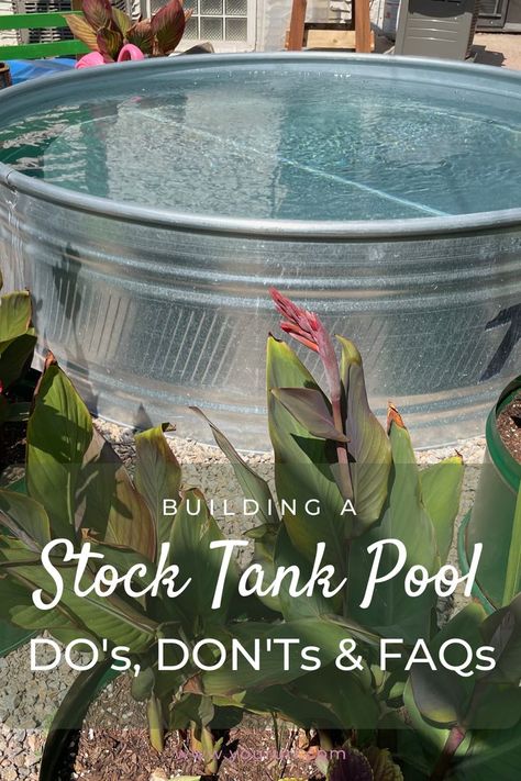 Stock Tank Pool With Waterfall, Diy Stock Tank Pool Ideas, Plastic Stock Tank Pool, Stock Pool Ideas, Galvanized Stock Tank Pool Ideas, Poly Stock Tank Pool, Stocktank Pool Ideas, Homemade Pool, Poly Stock Tank