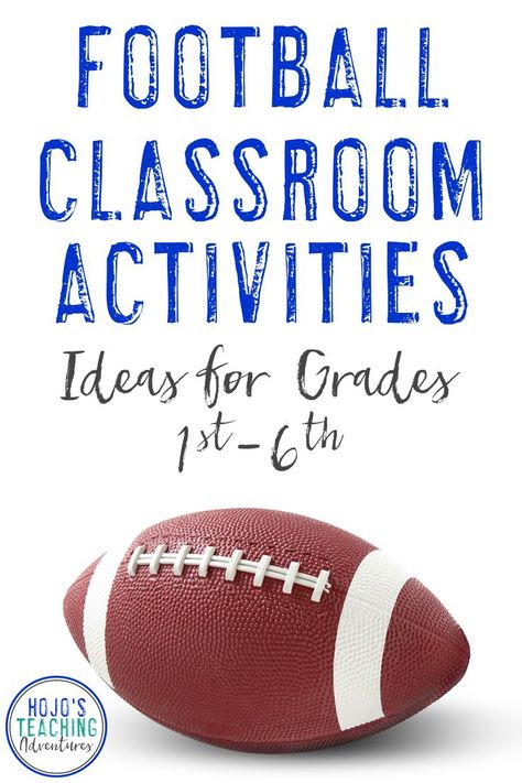 Find great football classroom activities here! Celebrate football season in the fall for your local high school team, or use these ideas to celebrate college or NFL football in the classroom. They also work well for the Super Bowl! Reading, math, social studies, writing, and other random ideas are all included in one convenient post. Many of the ideas are FREE! Great to use with your 1st, 2nd, 3rd, 4th, 5th, or 6th grade classroom and homeschool students! {football freebie} Soccer Activities, Super Bowl Activities, Football Activities, Activities For Elementary Students, Football Activity, Football Rooms, Football Tips, Activities Ideas, Classroom Transformation