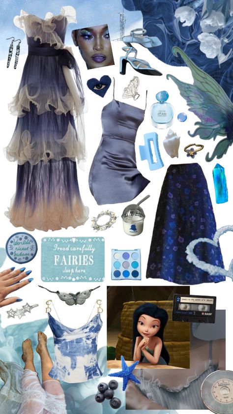 #silvermist #silvermistaesthetic #fairyaesthetic #blueaesthetic #moodboard #shuffle #moodboardaesthetic #beauty #outfitinspo Fairy Aesthetic Outfit, Disney Eras, Tinkerbell And Friends, Silver Mist, Disney Bound Outfits, Fairy Aesthetic, Group Costumes, Disney Aesthetic, Dress Aesthetic