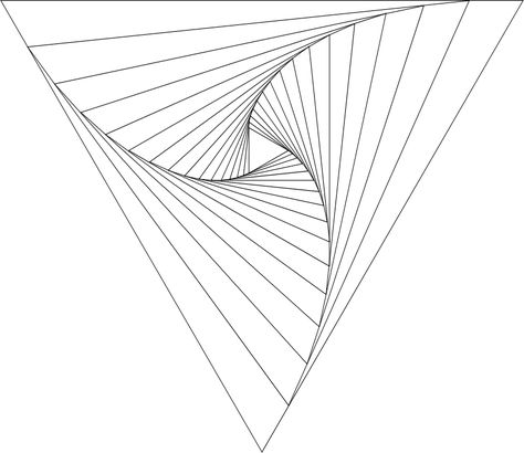 A whirl , according to Wolfram Mathworld -  Whirls are figures constructed by nesting a sequence of polygons (each having the same number of... String Art Patterns, Fractal Patterns, Geometric Drawing, Math Art, Geometry Art, 3d Drawings, Drawing Templates, Illusion Art, Zentangle Art