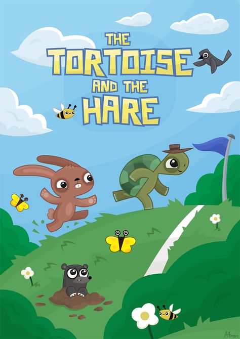 Tortoise and the Hare - Adam Foreman - @A4manArtist The Tortoise And The Hare, Rabbit And Tortoise, Hare Illustration, Aesops Fables, Zumba Workout, Kids Story Books, Kids Boxing, Christmas Drawing, Cover Pages