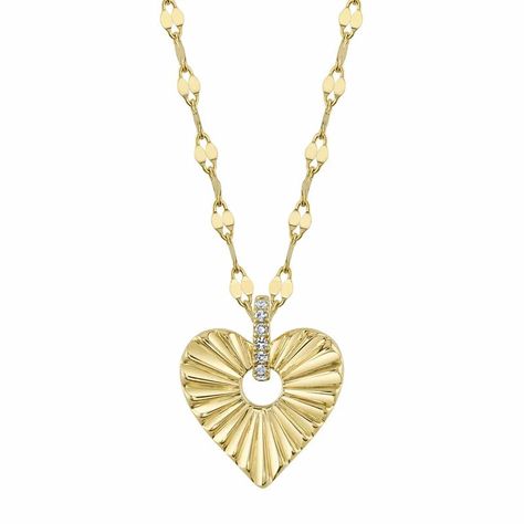 Embrace elegance with our enchanting 0.02ct Round Brilliant Cut Diamond Fluted Heart Necklace, meticulously crafted in luminous 14k Yellow Gold. A symbol of refined beauty and endless love, this pendant boasts delicate diamonds adorning the bail, adding a subtle sparkle to its graceful design. Elevate your ensemble with this exquisite fluted heart necklace, perfect for infusing every moment with a touch of understated luxury and charm. Mark Broumand, Light Jewelry, Understated Luxury, Endless Love, Round Brilliant Cut Diamond, Brilliant Cut Diamond, Round Brilliant, Heart Necklace, Antique Jewelry