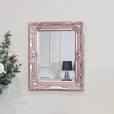 Amazon.co.uk : rose gold accessories for bedroom Bathroom Mirrors Uk, Pink Living Room Decor, Rose Gold Accessories, Mirrored Bedroom Furniture, Pink Wall Decor, Shabby Chic Mirror, Mirror Ideas, Gold Home Decor, Bedroom Wall Colors