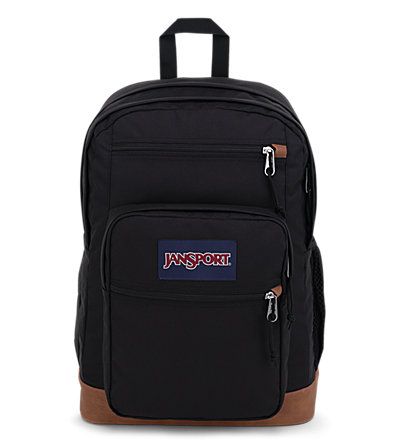 All the great features of our Big Student, plus a sleeve for a 15 inches laptop and synthetic leather base & trim. Go ahead, say it: That's cool. Black Backpack Jansport, Jansport Backpacks Black, Black Jansport Backpacks, Black Jansport, Jansport Backpacks, Backpack Jansport, Large Capacity Backpack, Base Trim, Student Backpacks